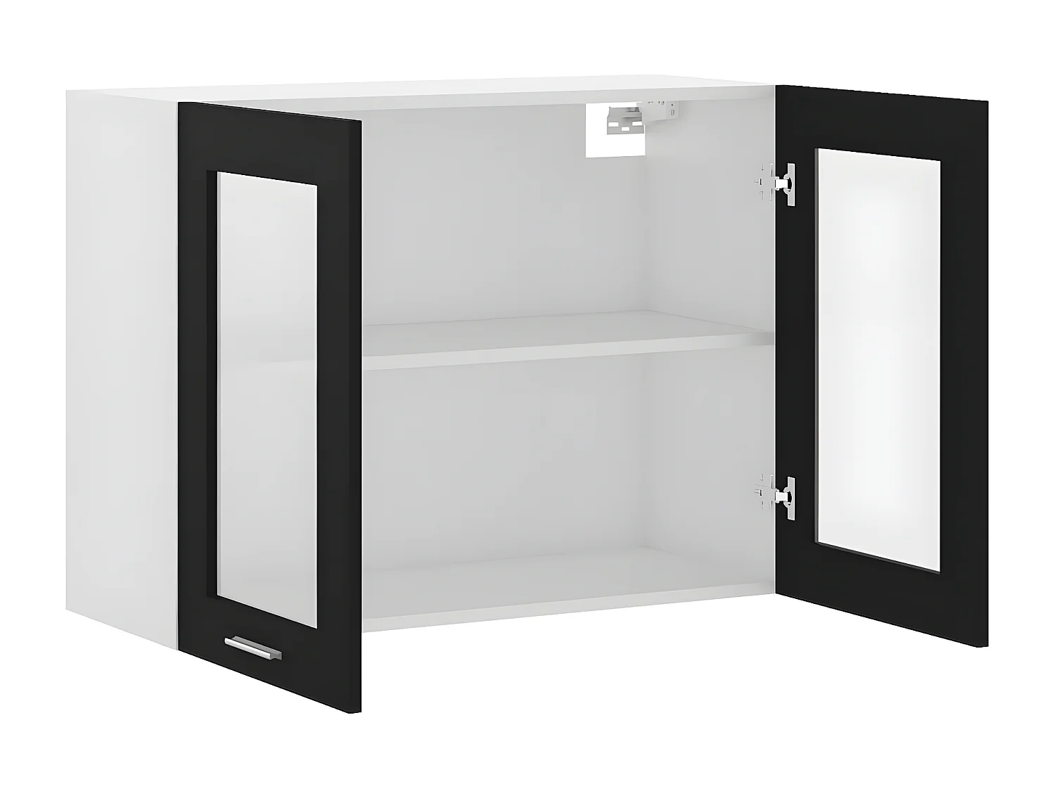 Armoire en verre suspendue Noir 80x31x60 cm Bois d'ingénierie FR32543