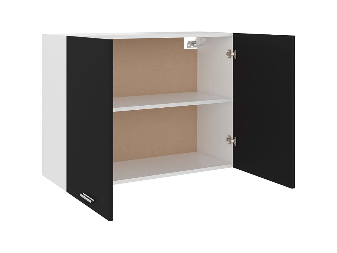 Armario colgante de cocina contrachapada negro 80x31x60 cm ES594258