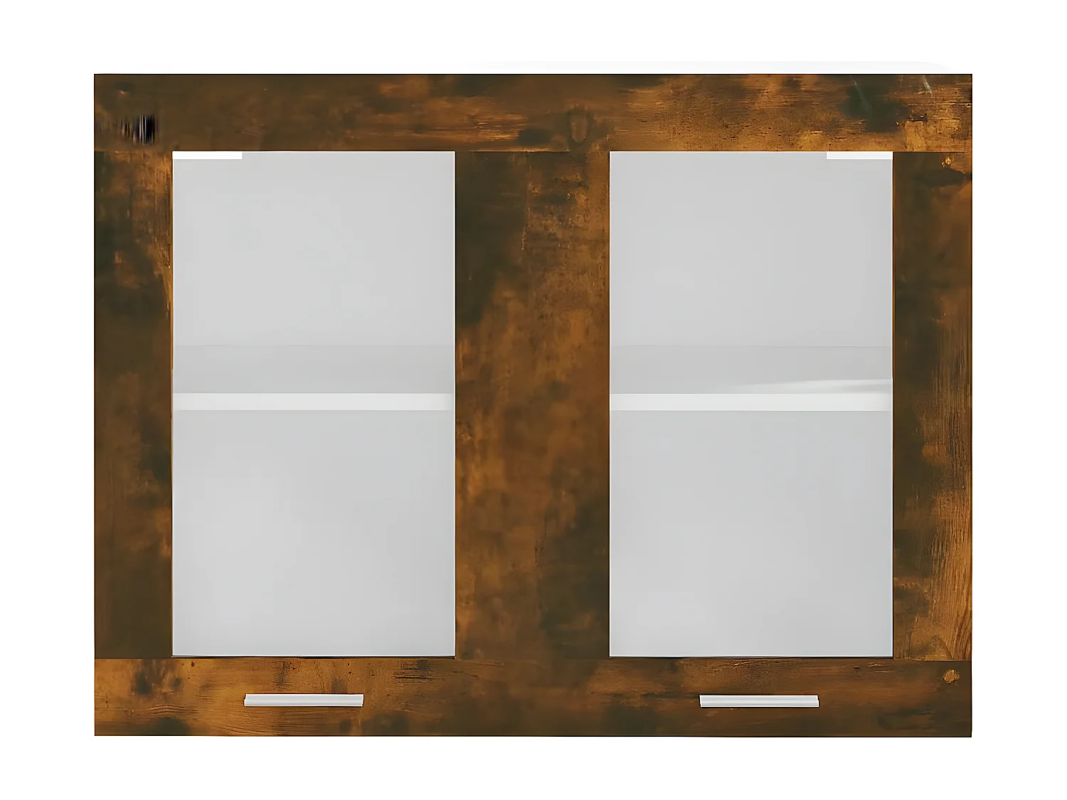 Armoire en verre suspendue Chêne fumé 80x31x60 cm FR65526