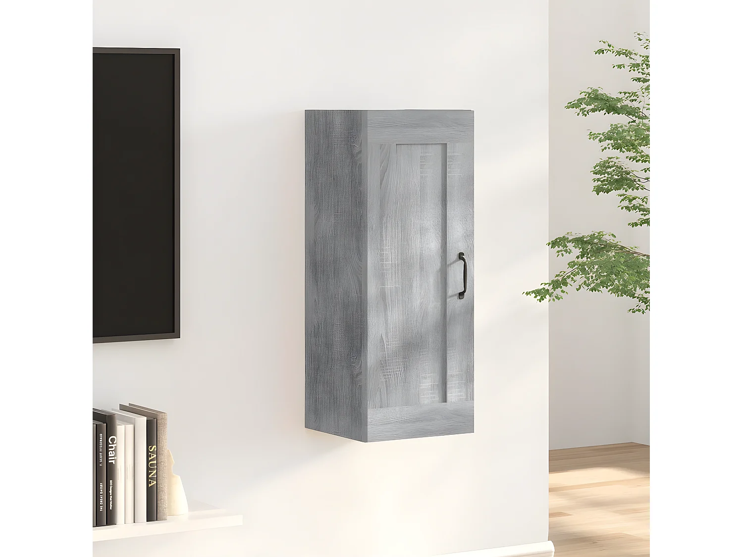 Armoire suspendue Sonoma gris 35x34x90 cm Bois d'ingénierie FR66502