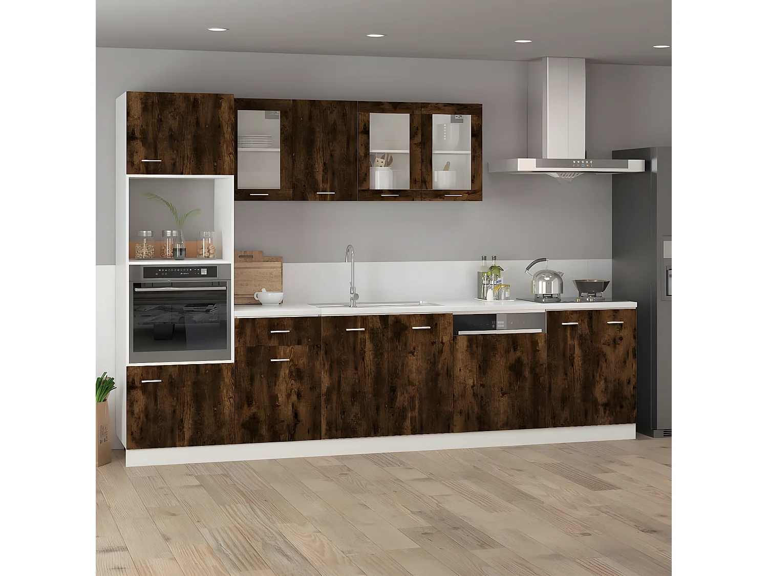 Armoire suspendue Chêne fumé 39,5x31x60 cm Bois d'ingénierie FR23756