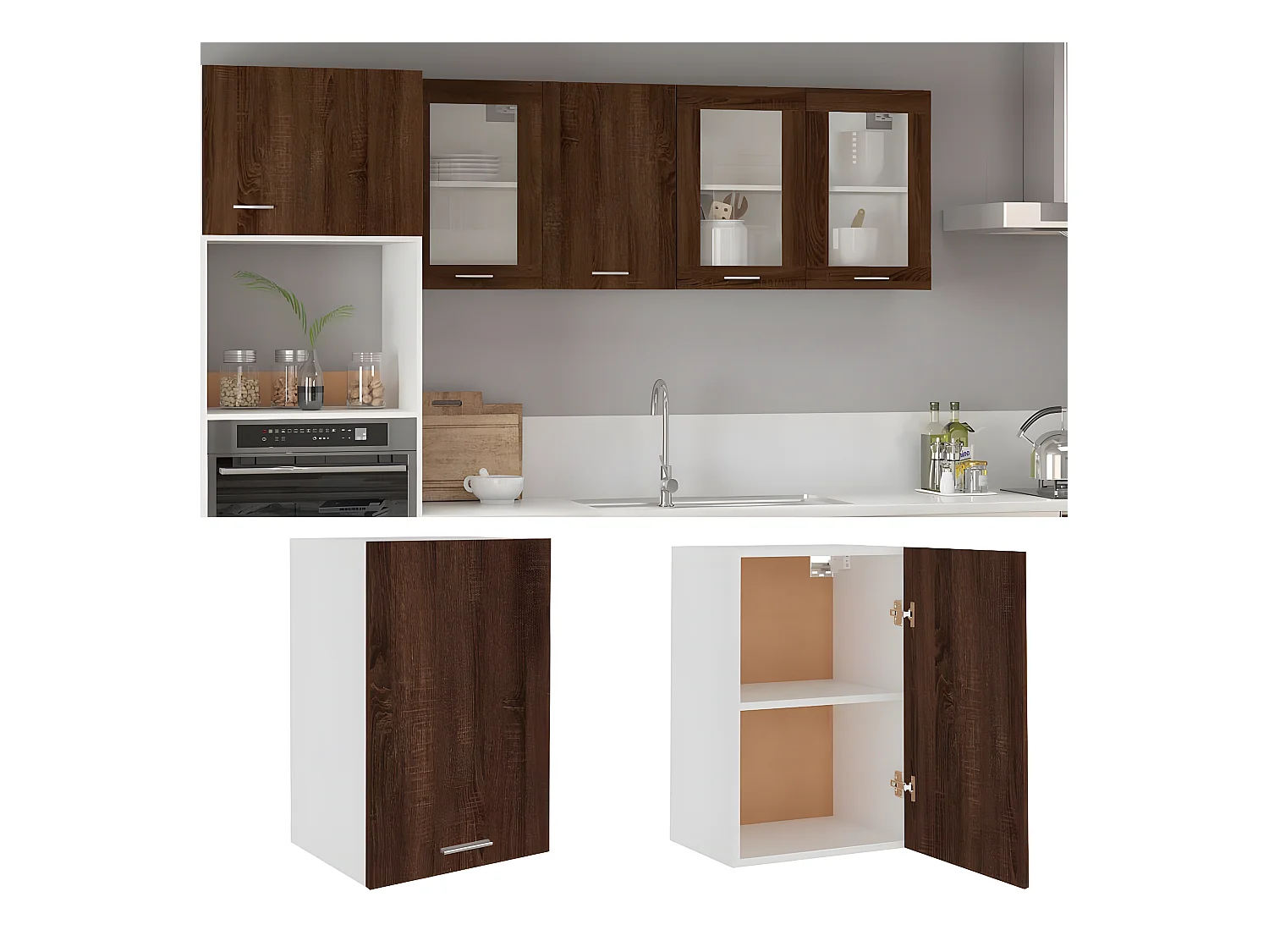 Armoire suspendue Chêne marron 39,5x31x60 cm Bois d'ingénierie FR23816