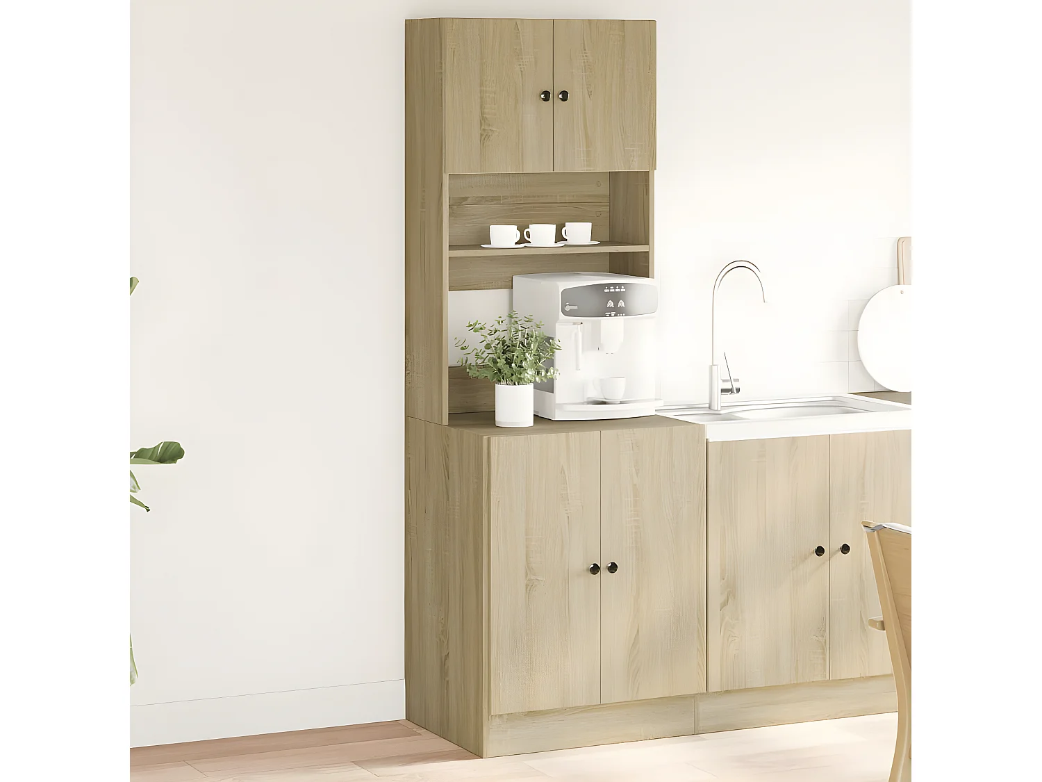 Caisson de cuisine chêne sonoma 60x50x180 cm bois d'ingénierie FR41845