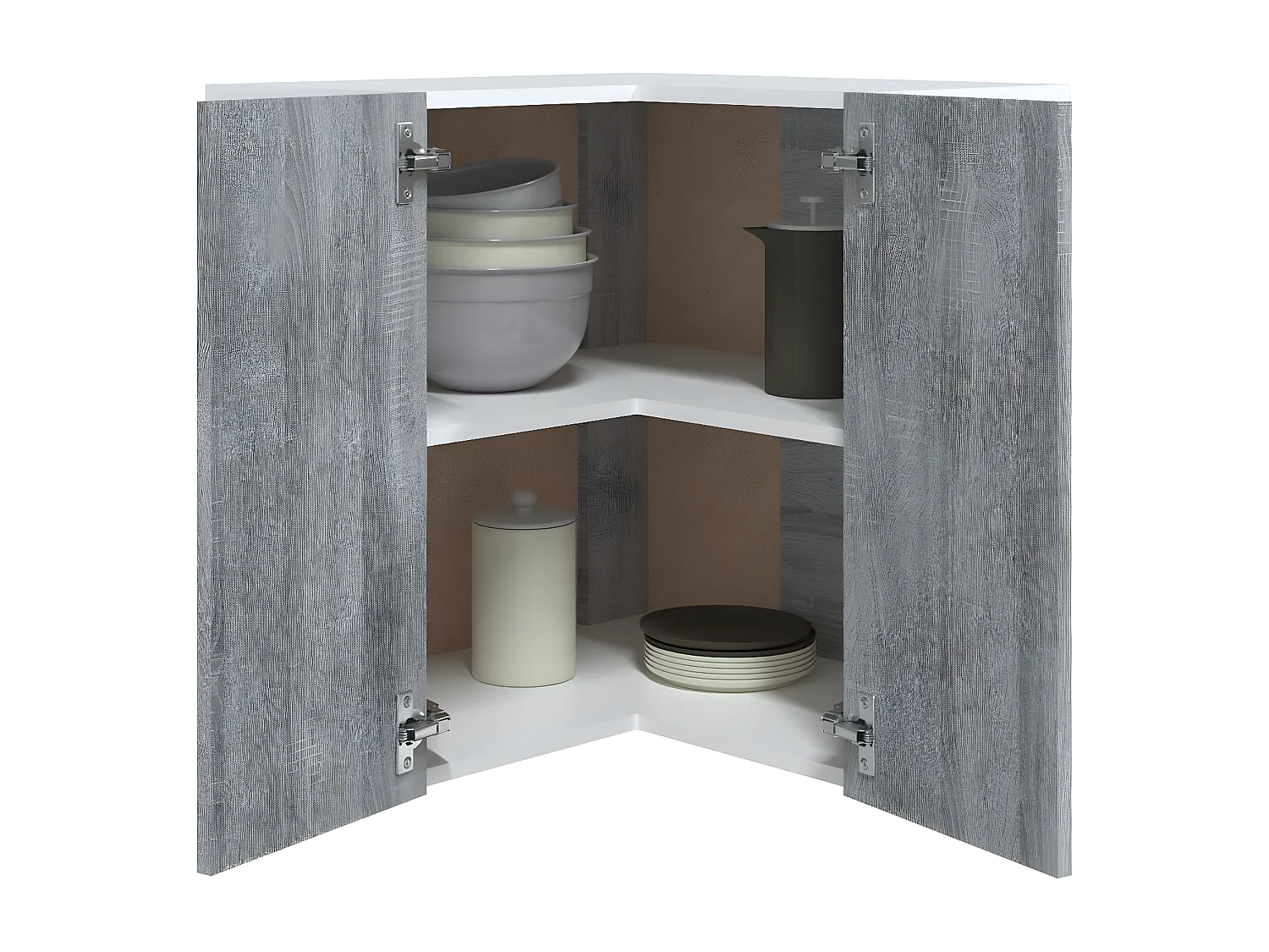 Armoire d'angle suspendue Sonoma gris Bois d'ingénierie FR63303