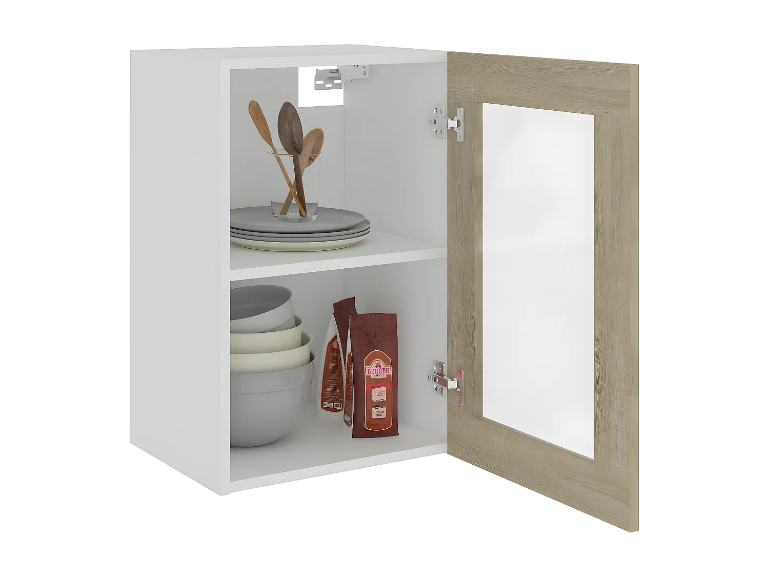 Armoire en verre suspendue Chêne sonoma Bois d'ingénierie FR34524