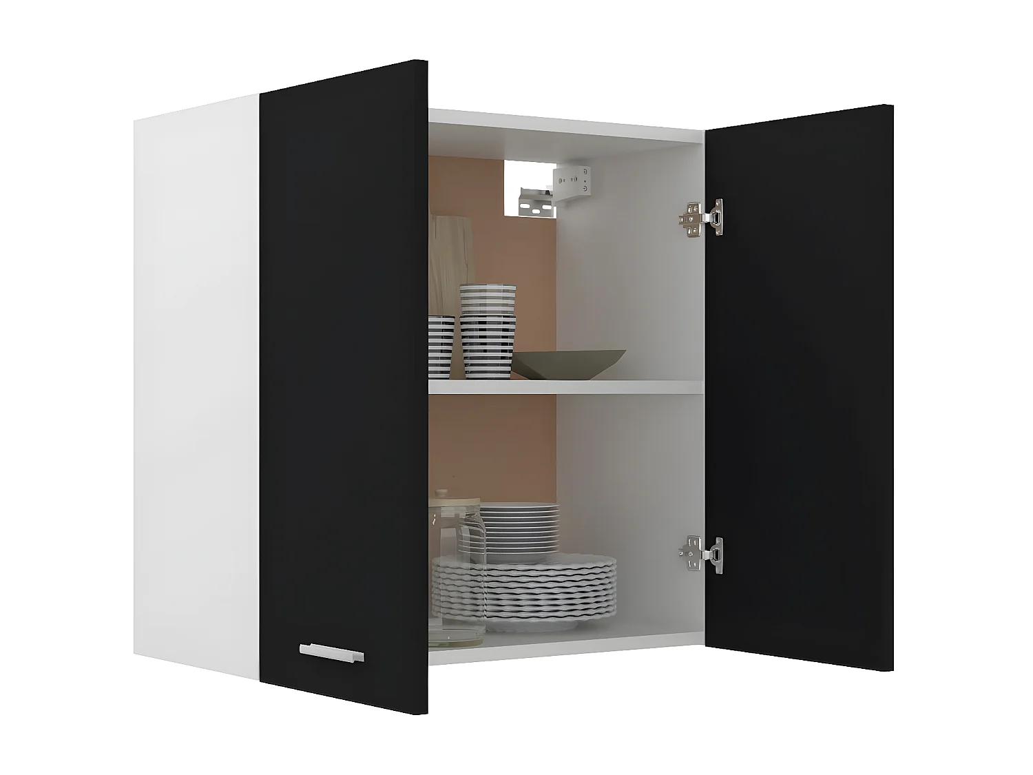 Armario colgante de cocina madera ingeniería negra 60x31x60 cm ES721191