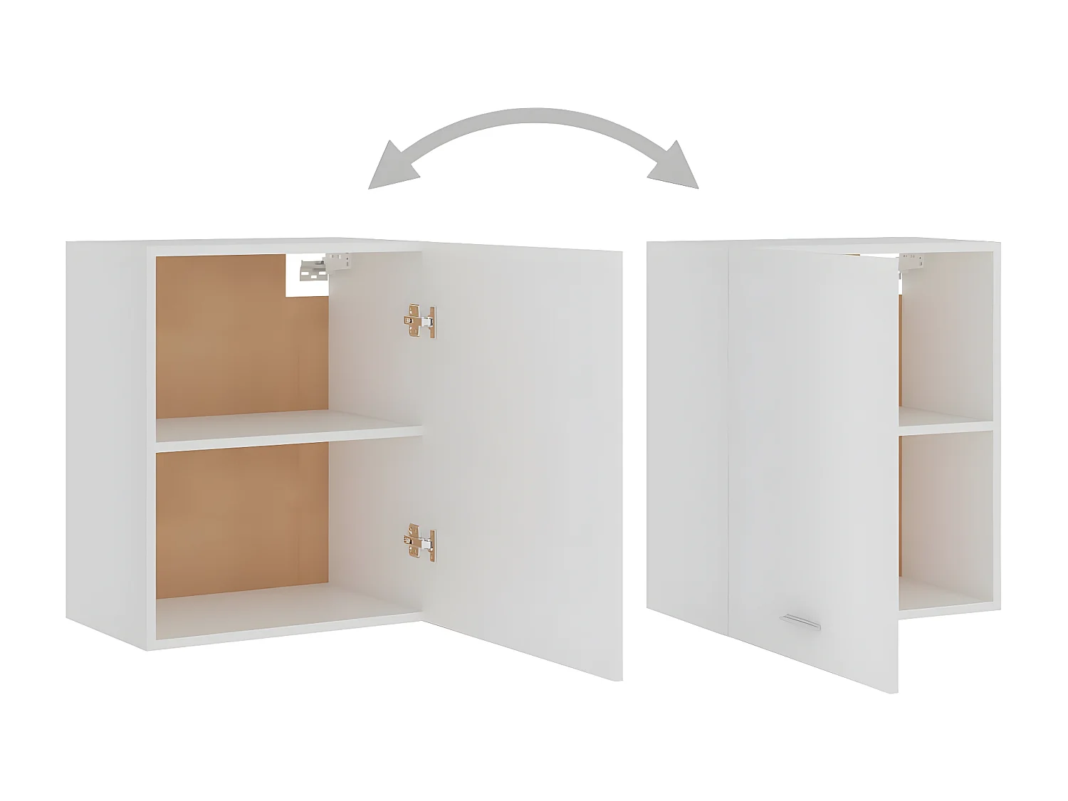 Hangkast 50x31x60 cm bewerkt hout wit BE334673