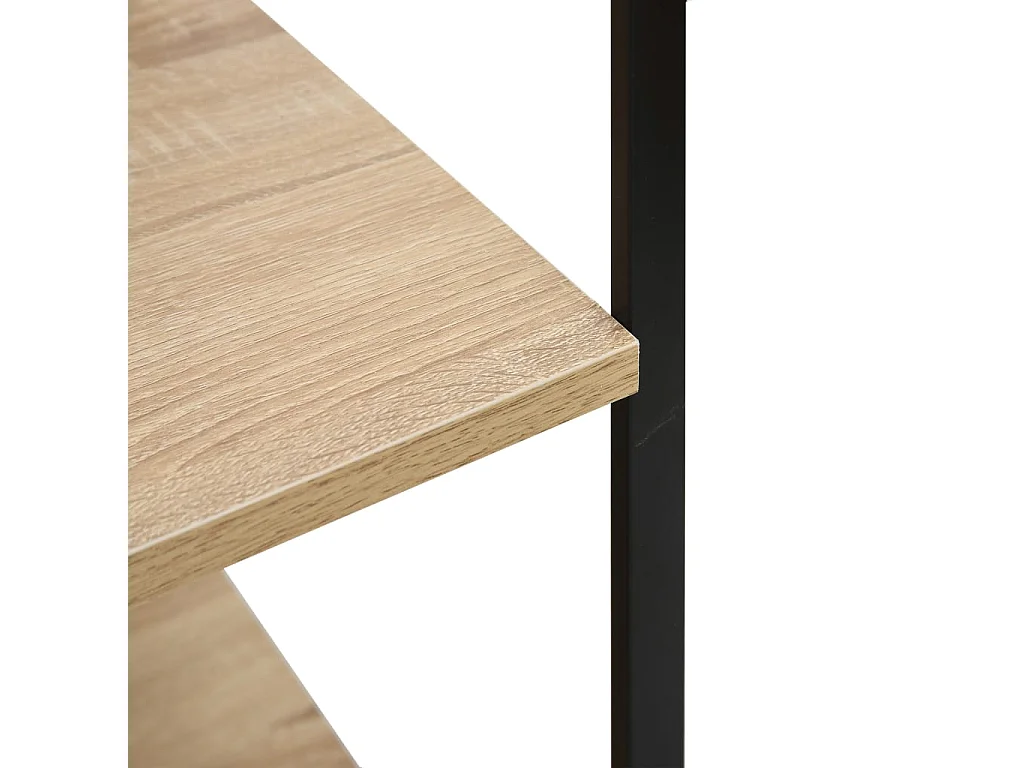 Magnetronkast 60x39,6x123 cm bewerkt hout zwart en eikenkleurig BE206845