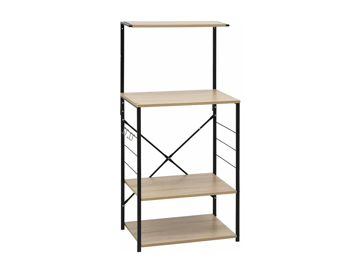 Armario microondas madera ingeniería negro roble 60x39,6x123 cm ES299587