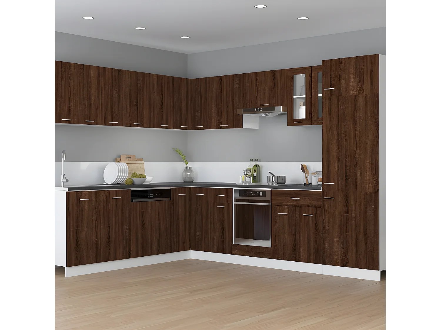 Hangkast 29,5x31x60 cm bewerkt hout bruin eikenkleur BE396771