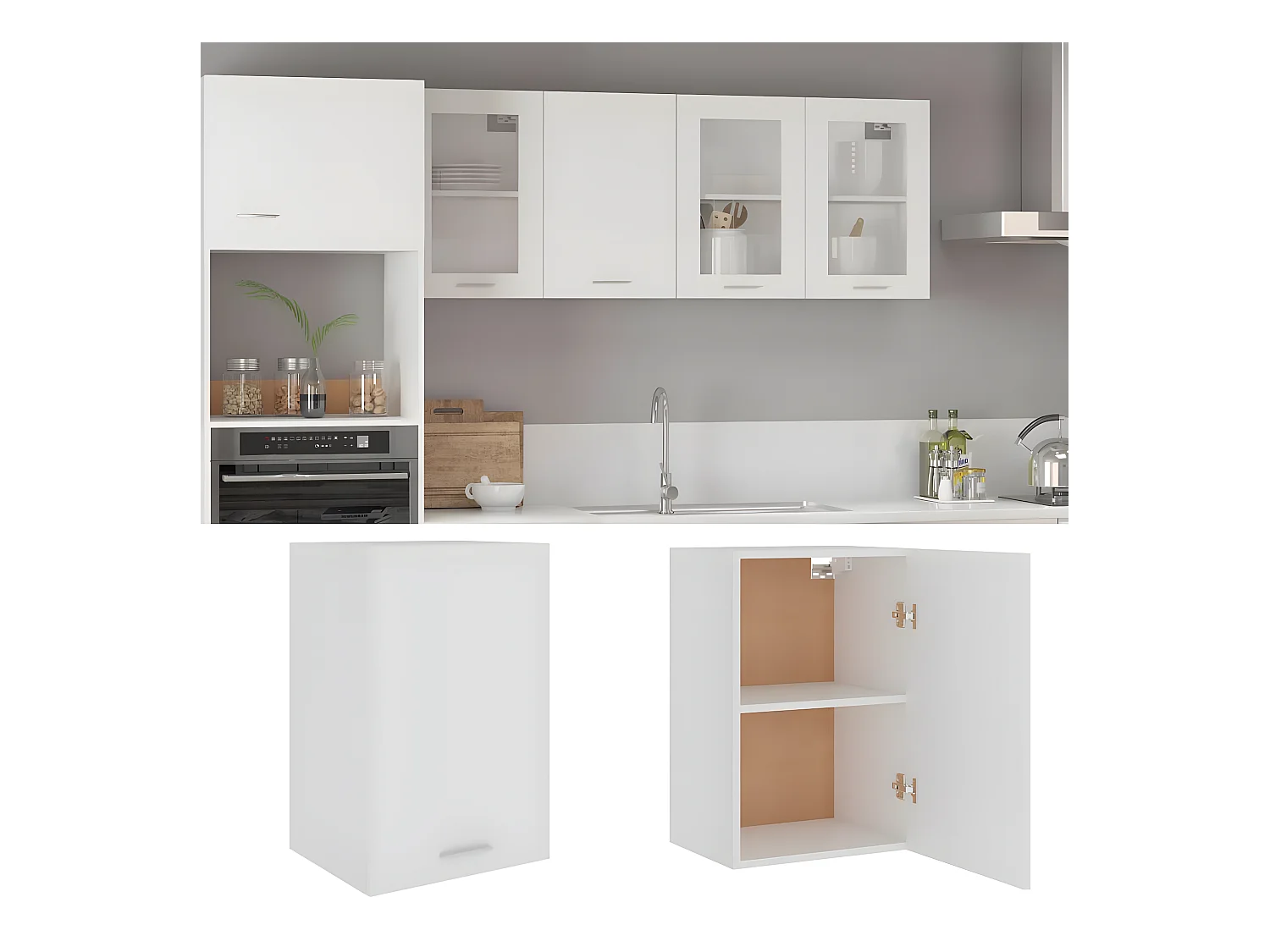 Armoire suspendue Blanc 39,5x31x60 cm Bois d'ingénierie FR96213