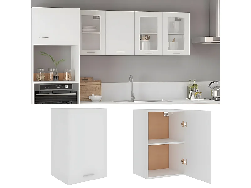 Armoire suspendue Blanc 39,5x31x60 cm Bois d'ingénierie FR96213