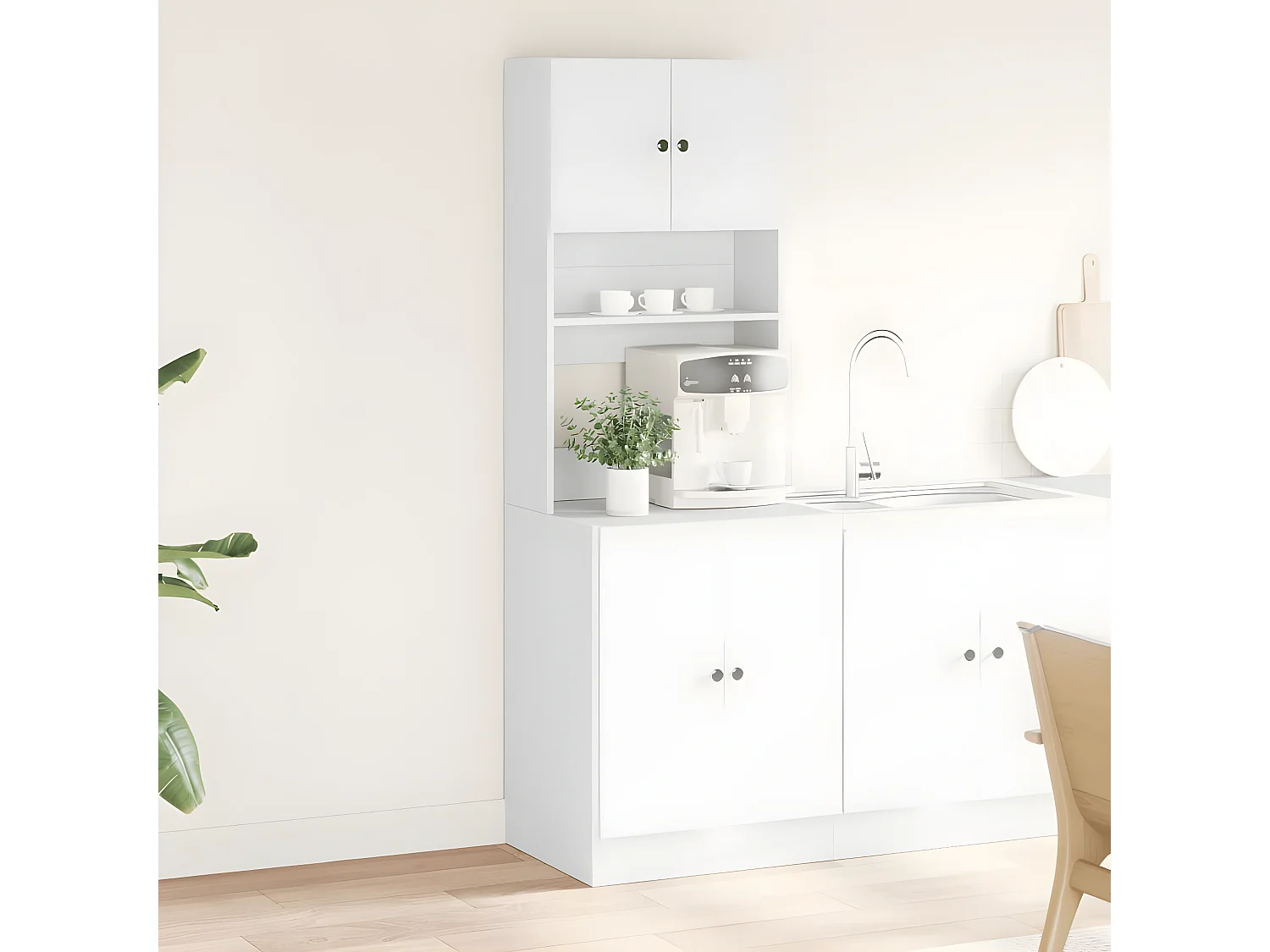 Caisson de cuisine blanc 60x50x180 cm bois d'ingénierie FR47421