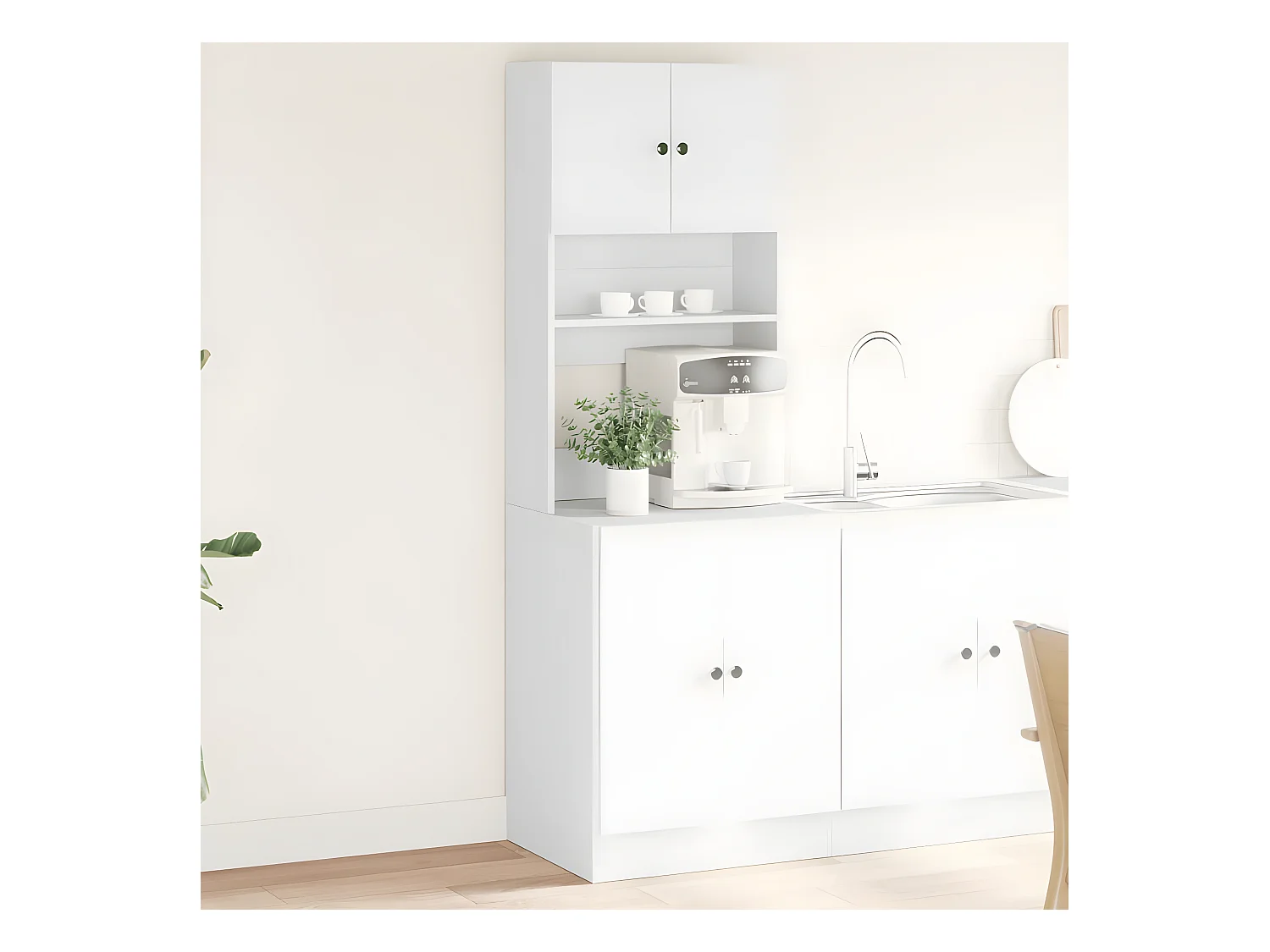 Armário de cozinha 60x50x180 cm derivados de madeira branco PT106040
