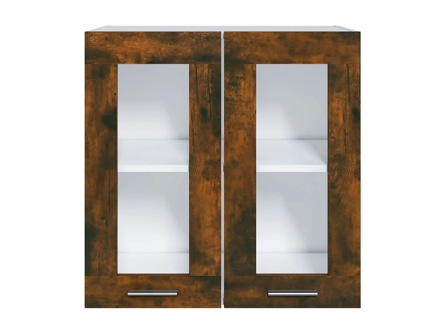 Armoire vitrée suspendue Chêne fumé 60x31x60 cm Bois ingénierie FR81331