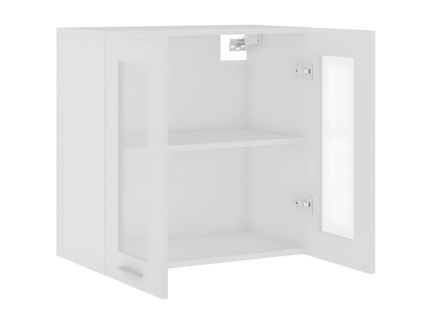 Armoire en verre suspendue Blanc 60x31x60 cm Bois ingénierie FR33780