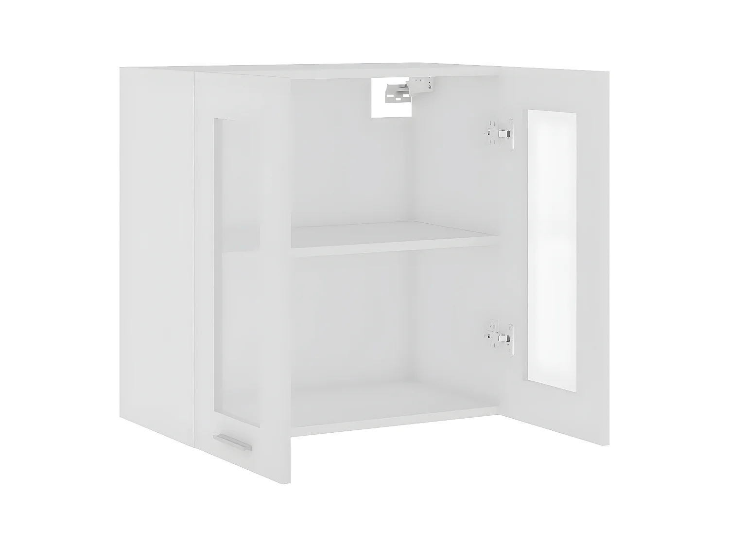 Armário de parede c/ vidro 60x31x60 cm contraplacado branco PT369769