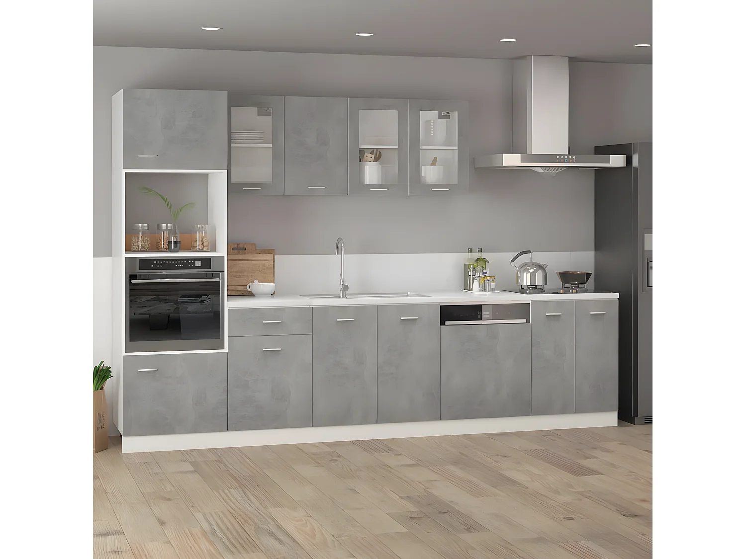 Armoire suspendue Gris béton 39,5x31x60 cm Bois d'ingénierie FR43697