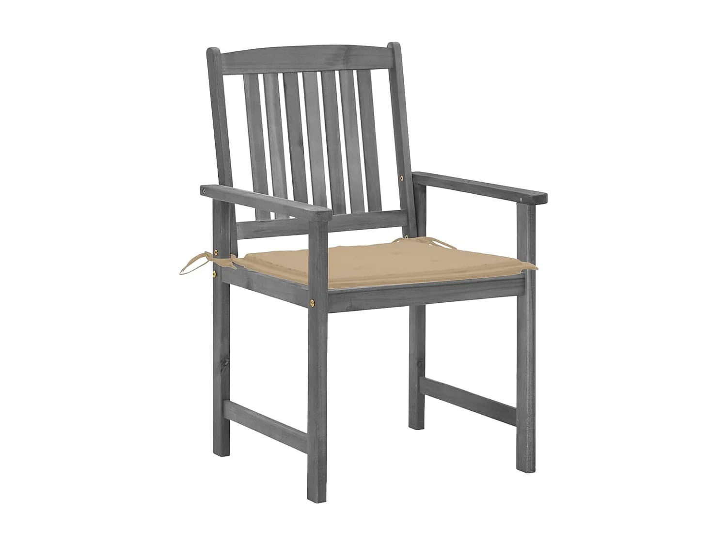 Tuinstoelen 4 st met kussens massief acaciahout grijs BE473984