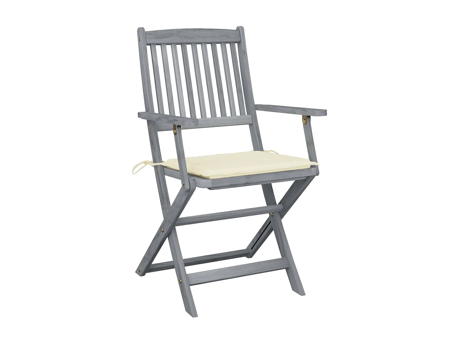 Lot de 4 Chaises pliables de jardin avec coussins Bois d'acacia FR79681