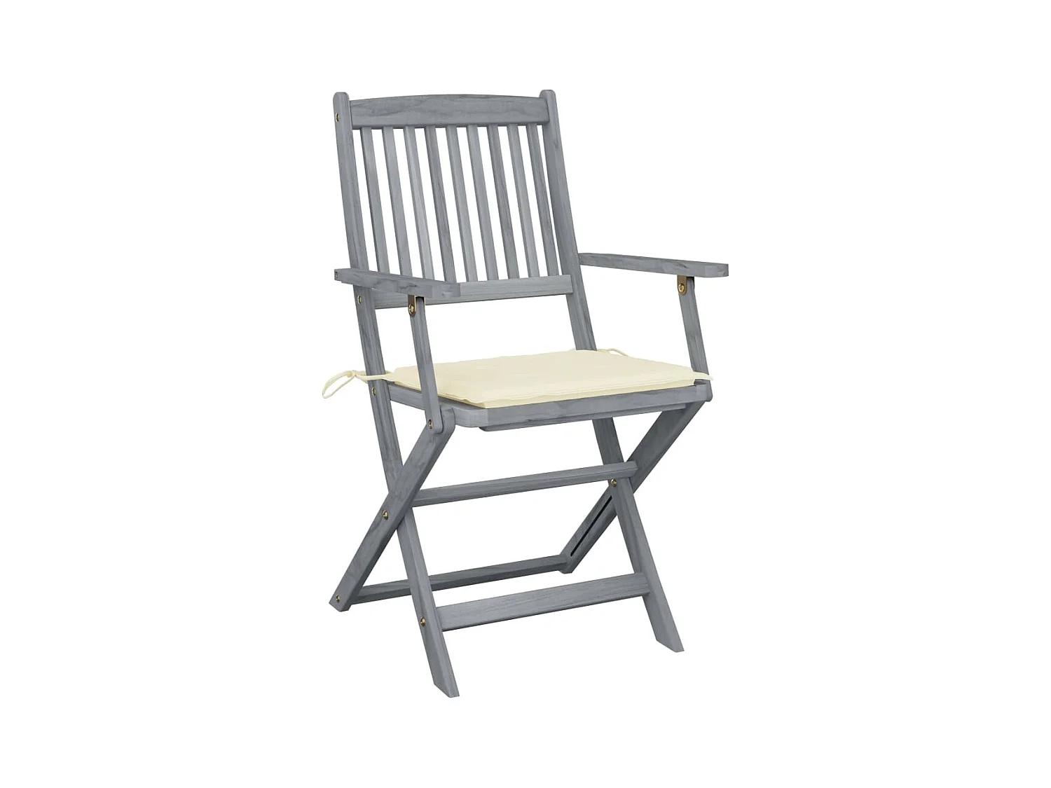 Lot de 4 Chaises pliables de jardin avec coussins Bois d'acacia FR79681
