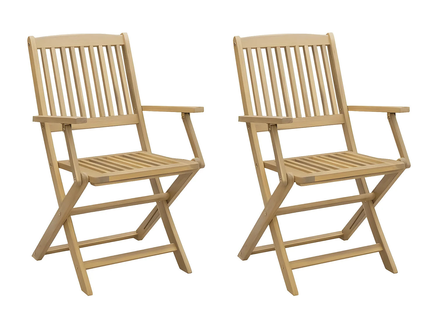 Juego de 2 Sillas de jardín plegables madera acacia 58x54,5x90 cm ES897992