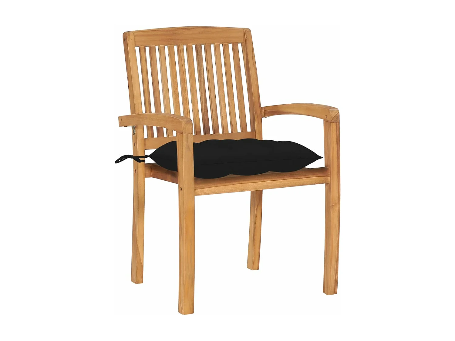 Cadeiras de jardim c/ almofadões pretos 2 pcs teca maciça PT258076