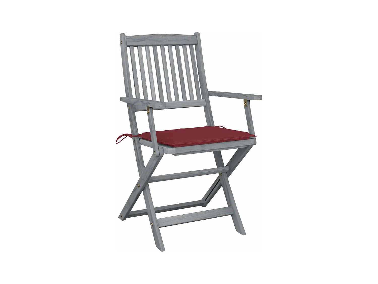 Juego de 4 Sillas de jardín plegables cojines madera maciza acacia ES590934