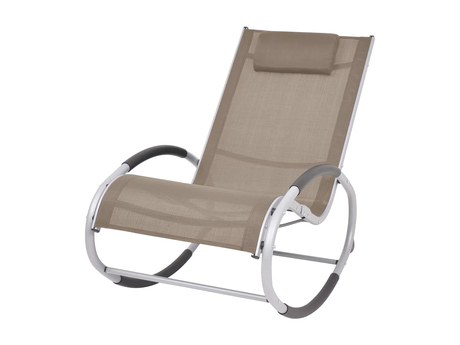 Chaise à bascule de jardin Taupe Textilène FR46623