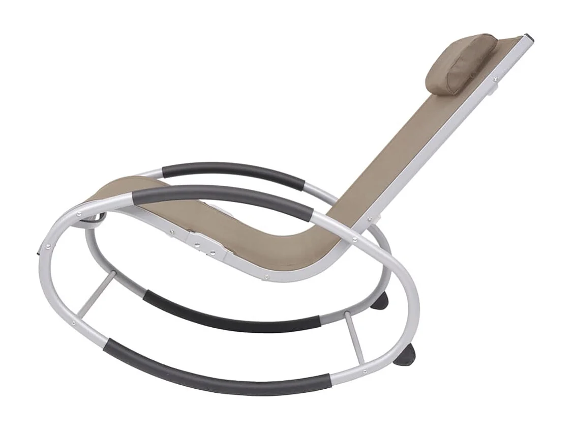 Chaise à bascule de jardin Taupe Textilène FR46623