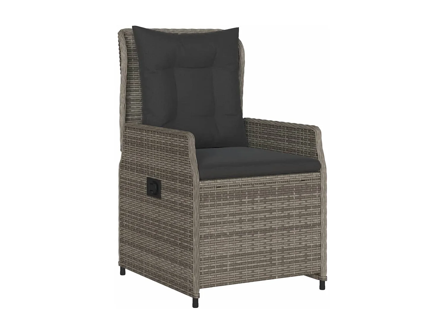 Lot de 2 Chaises inclinables de jardin gris résine tressée FR38716