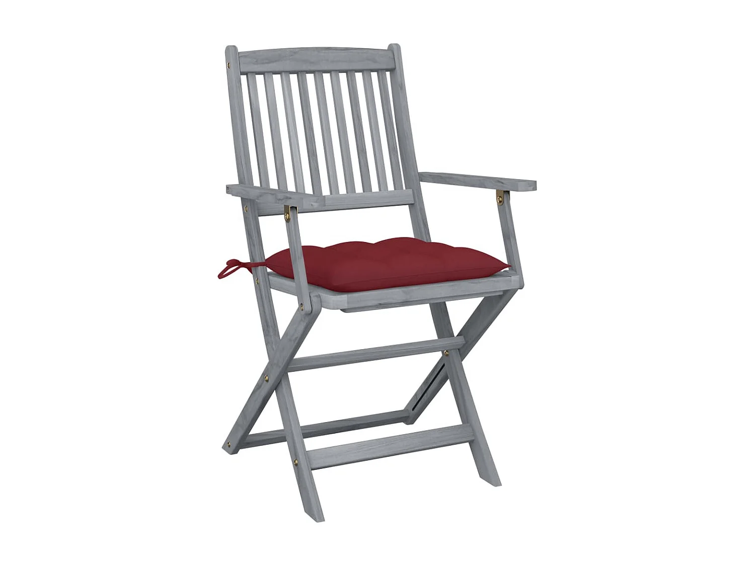 Lot de 2 Chaises pliables de jardin avec coussins Bois d'acacia FR50706