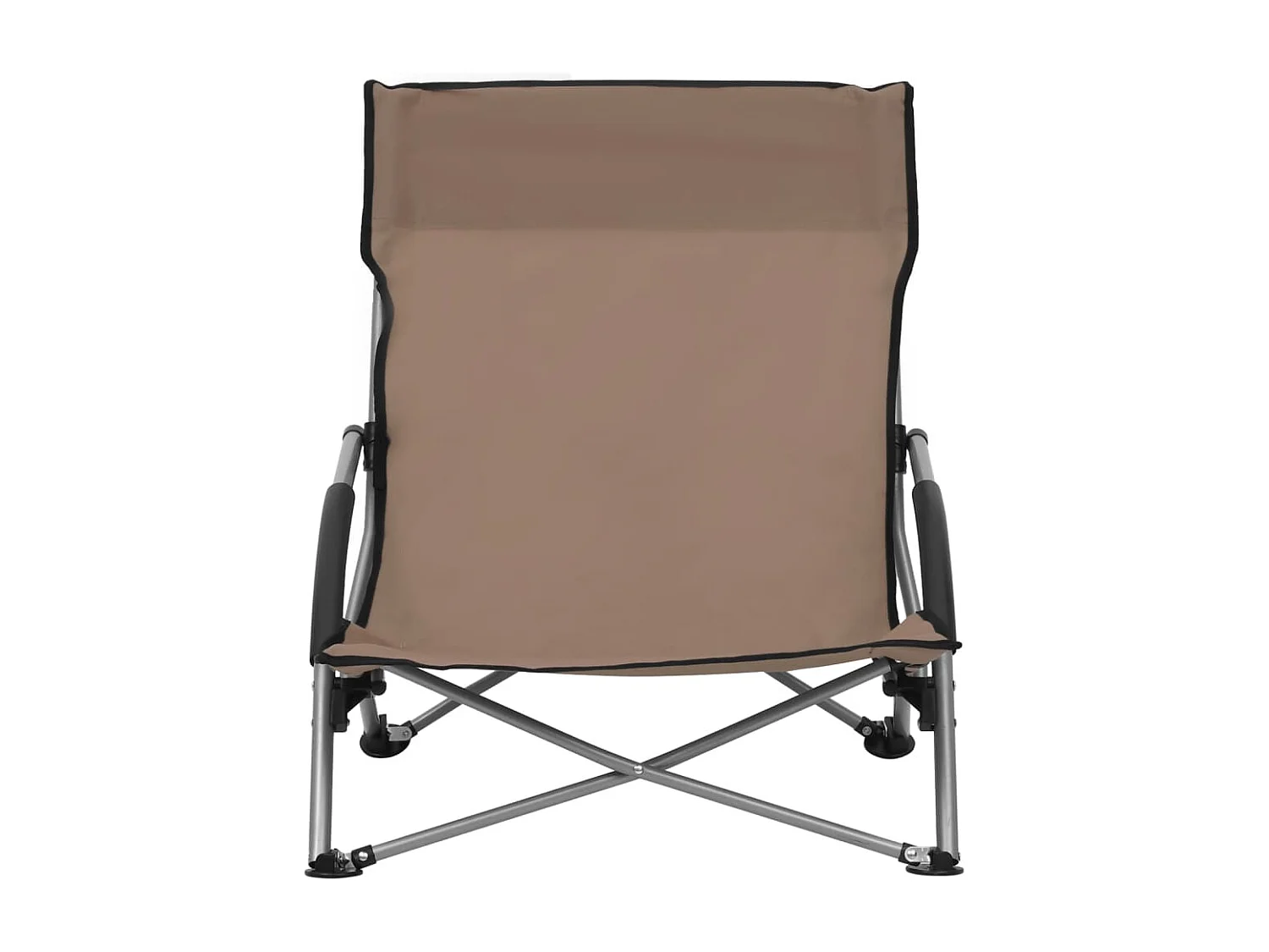 Cadeiras de praia dobráveis 2 pcs tecido cinzento-acastanhado PT791400