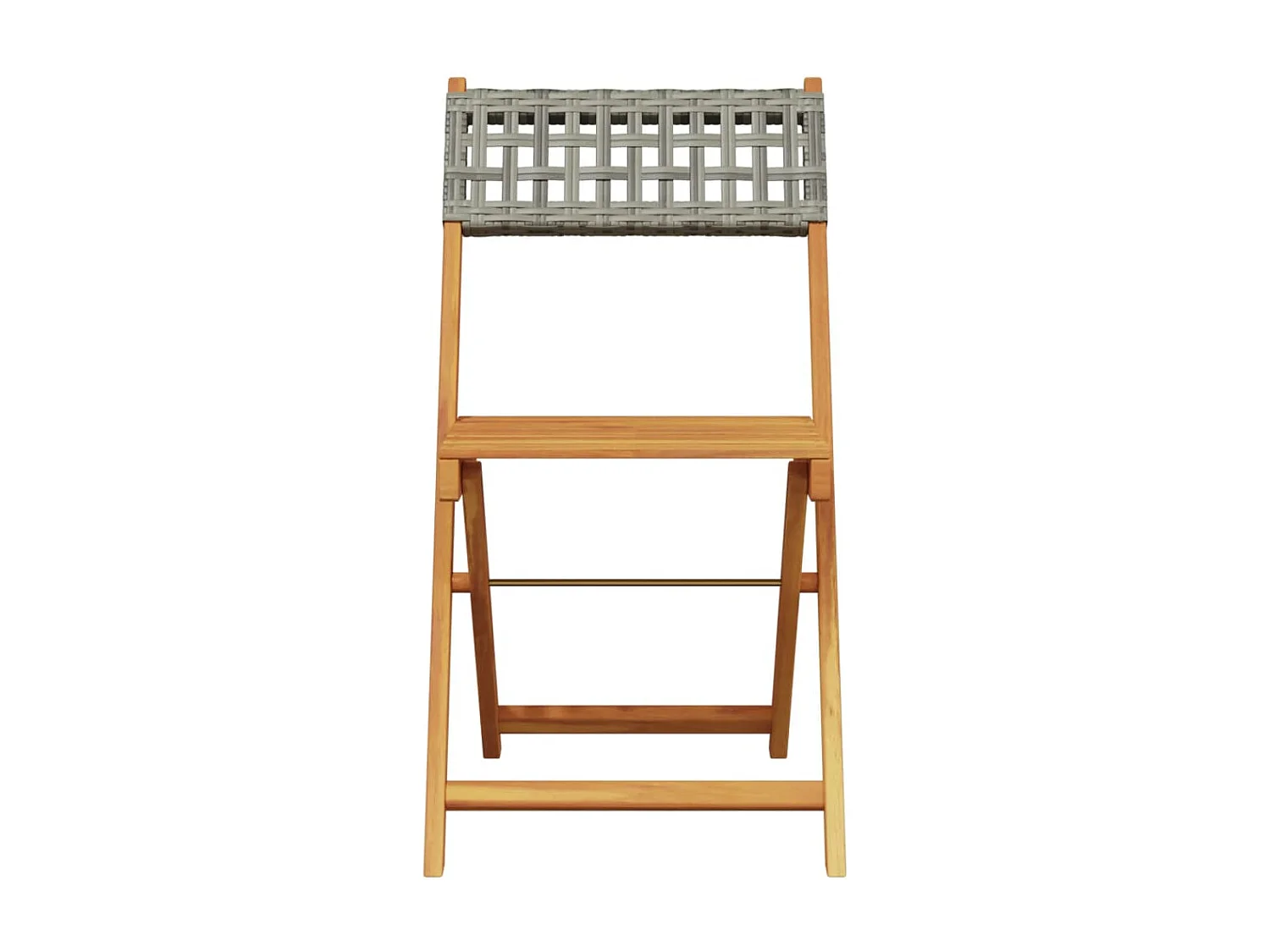 Lot de 6 Chaises de jardin pliantes gris poly rotin bois massif FR55707