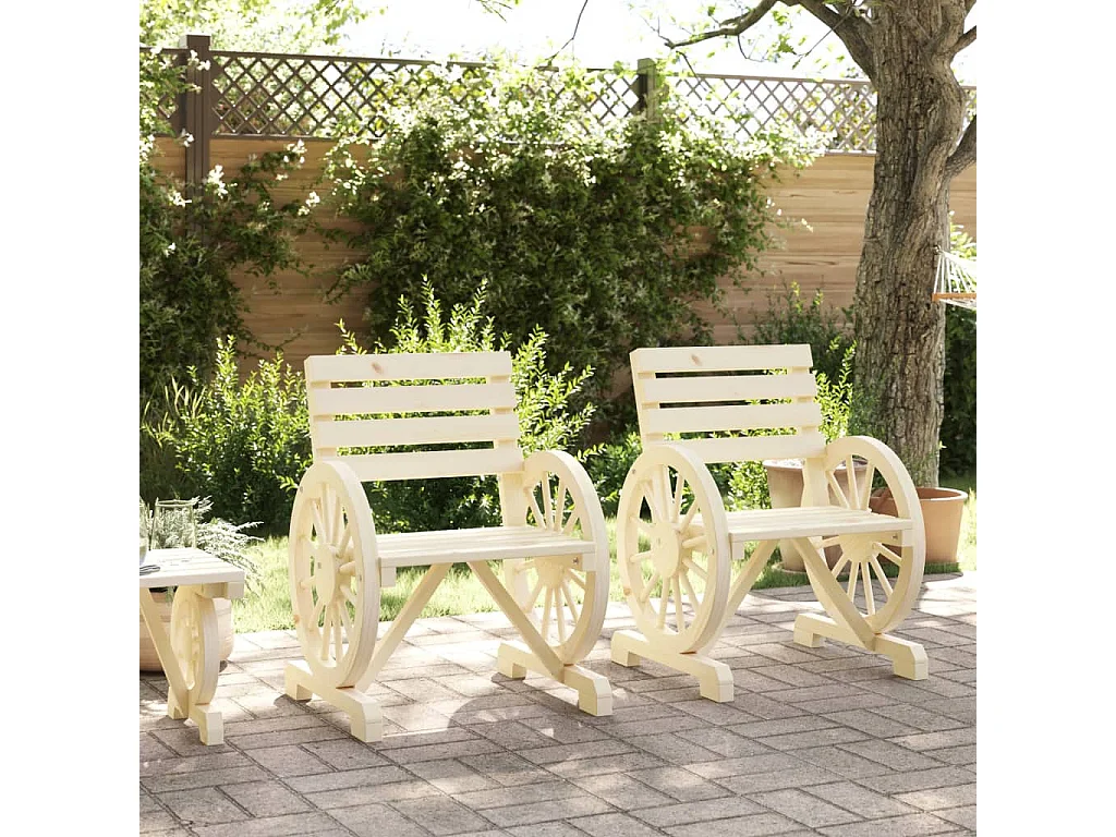 Cadeiras de jardim 2 pcs 58x58x78,5 cm madeira de abeto maciça PT171139