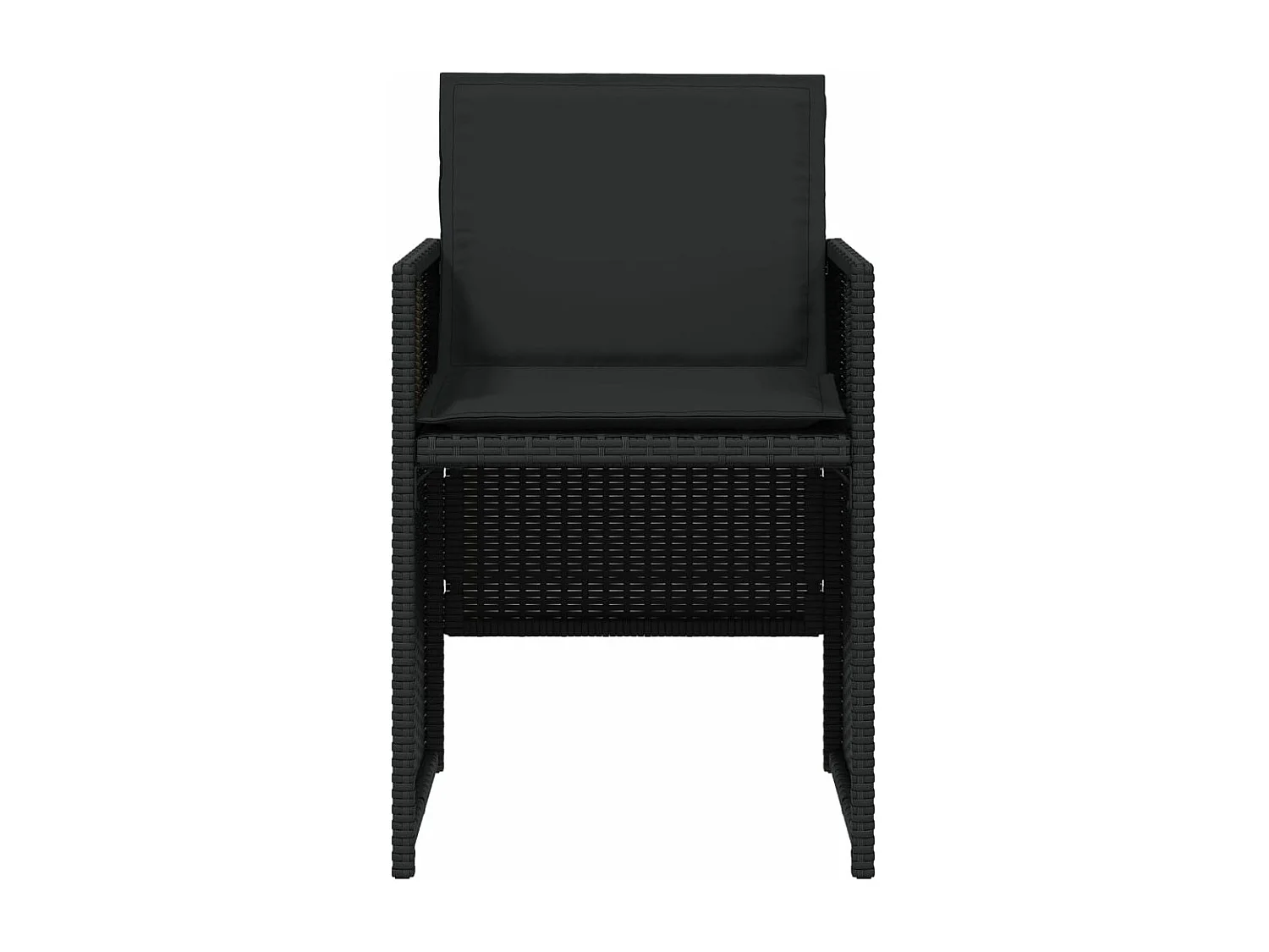 Lot de 4 Chaises de jardin avec coussins noir résine tressée FR51297