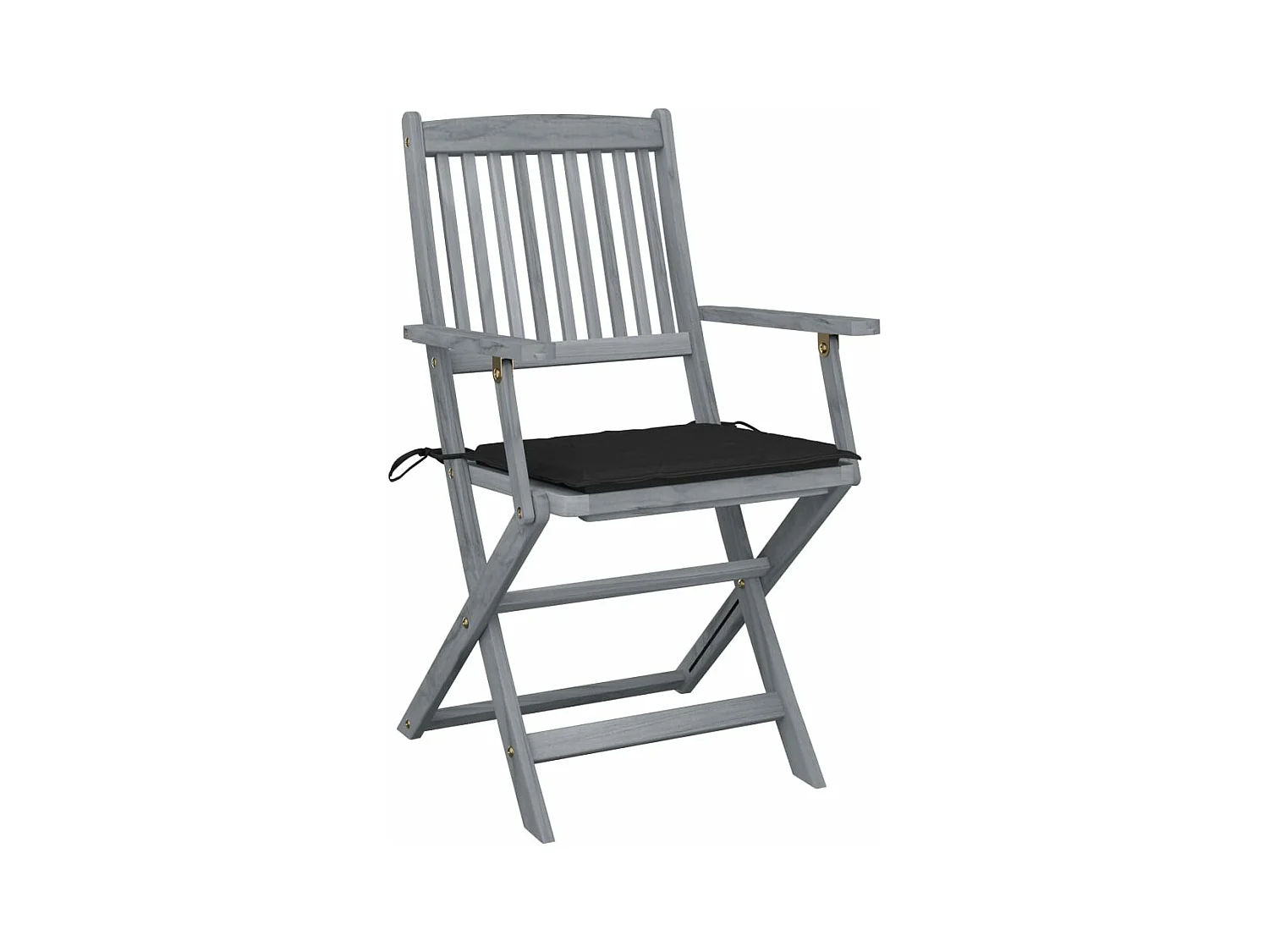 Lot de 2 Chaises pliables de jardin avec coussins Bois d'acacia FR71861