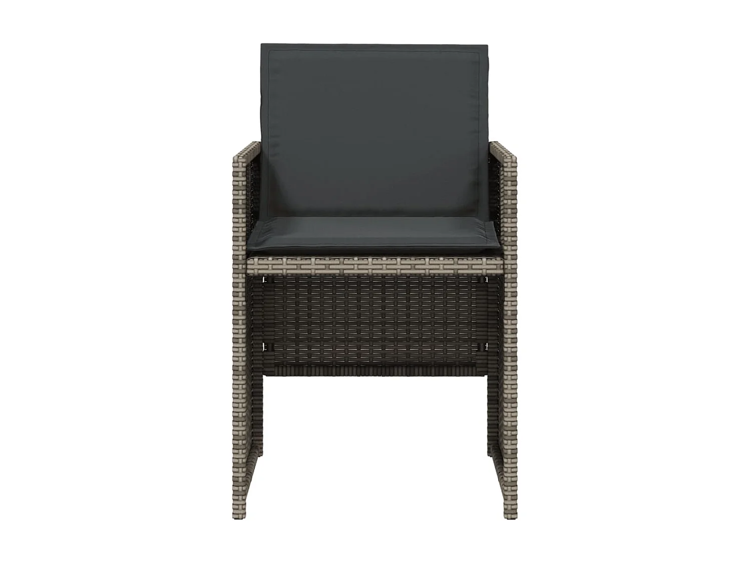 Lot de 4 Chaises de jardin avec coussins gris résine tressée FR47218