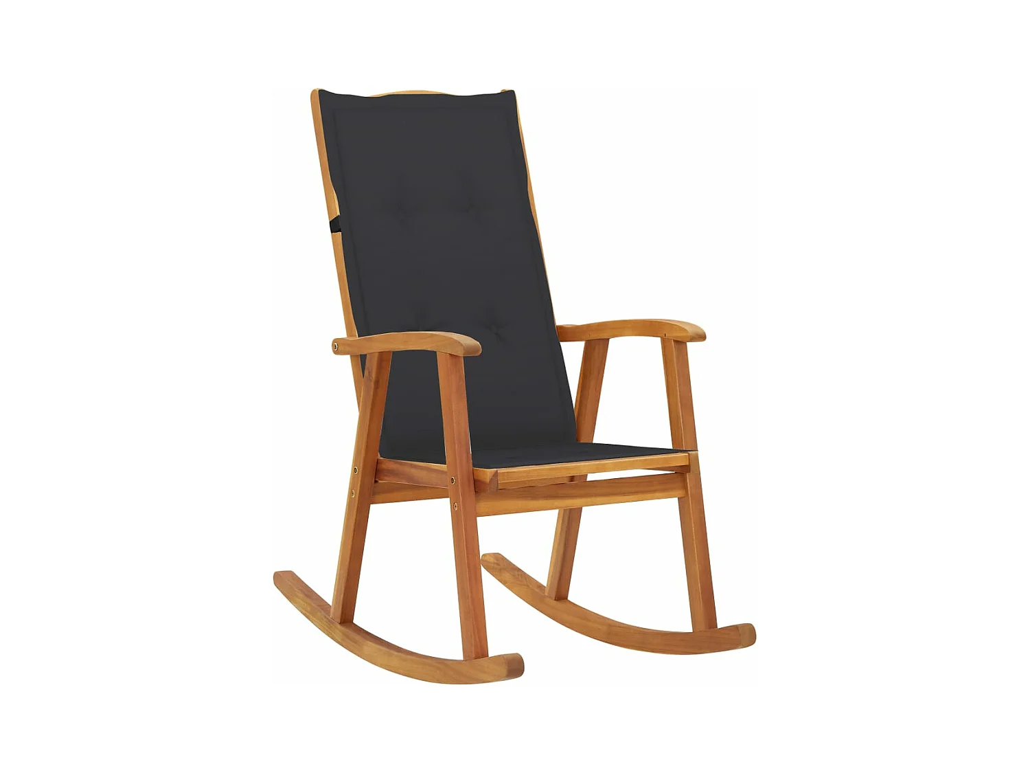 Chaise à bascule avec coussins Bois d'acacia massif FR25757