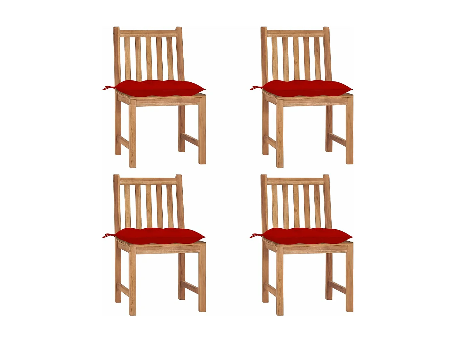 Cadeiras de jardim c/ almofadões 4 pcs madeira de teca maciça PT191383