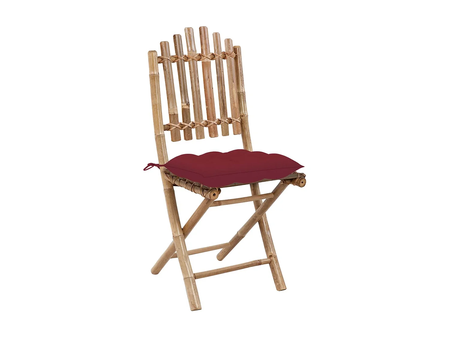 Tuinstoelen 2 st inklapbaar met kussens bamboe BE116466