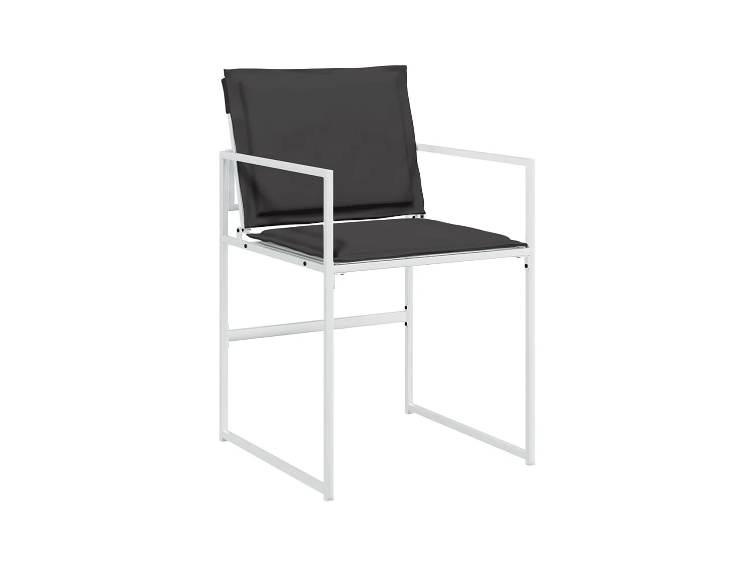 Lot de 4 Chaises de jardin avec coussins blanc acier/textilène FR34122