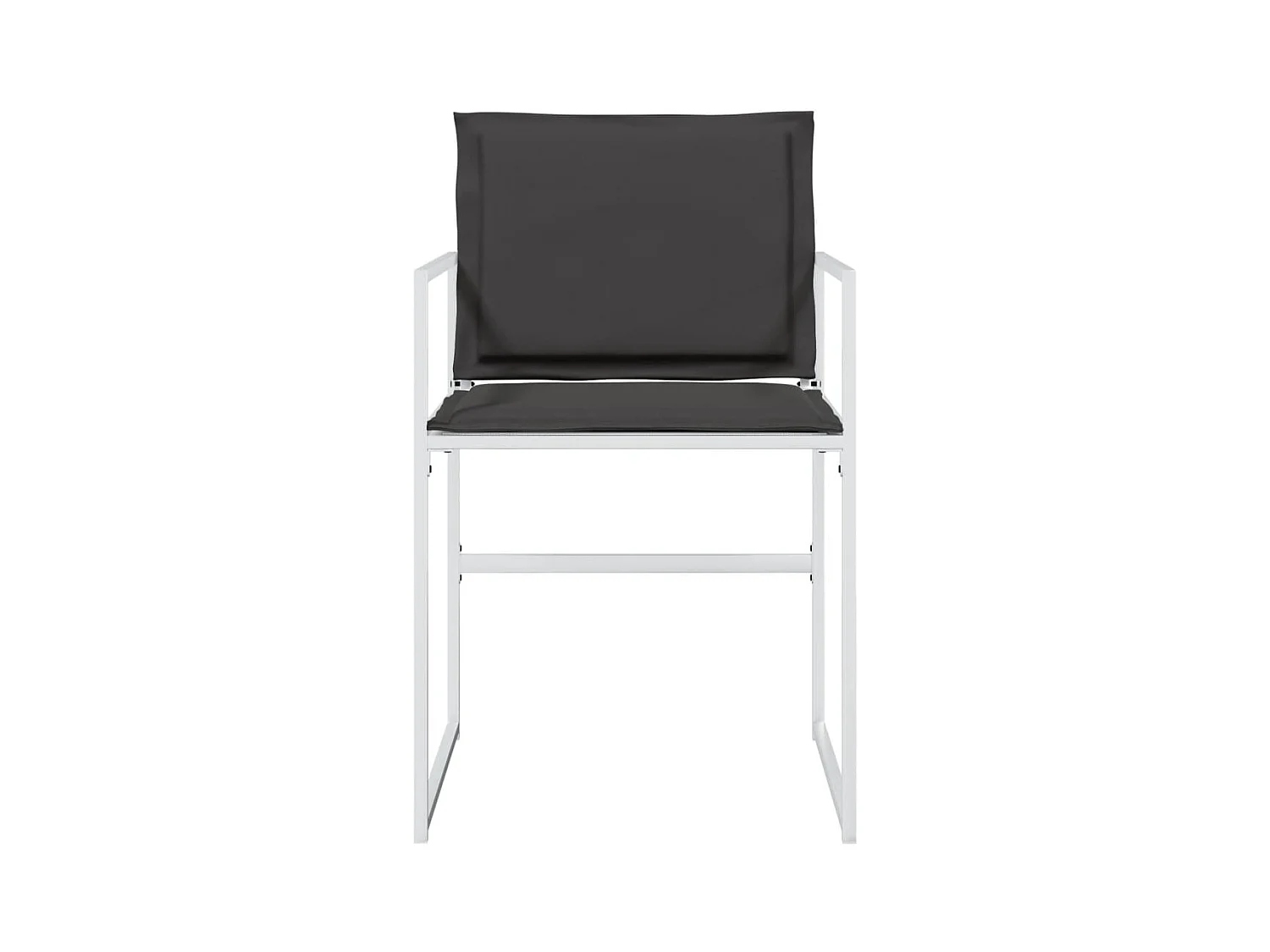 Lot de 4 Chaises de jardin avec coussins blanc acier/textilène FR34122