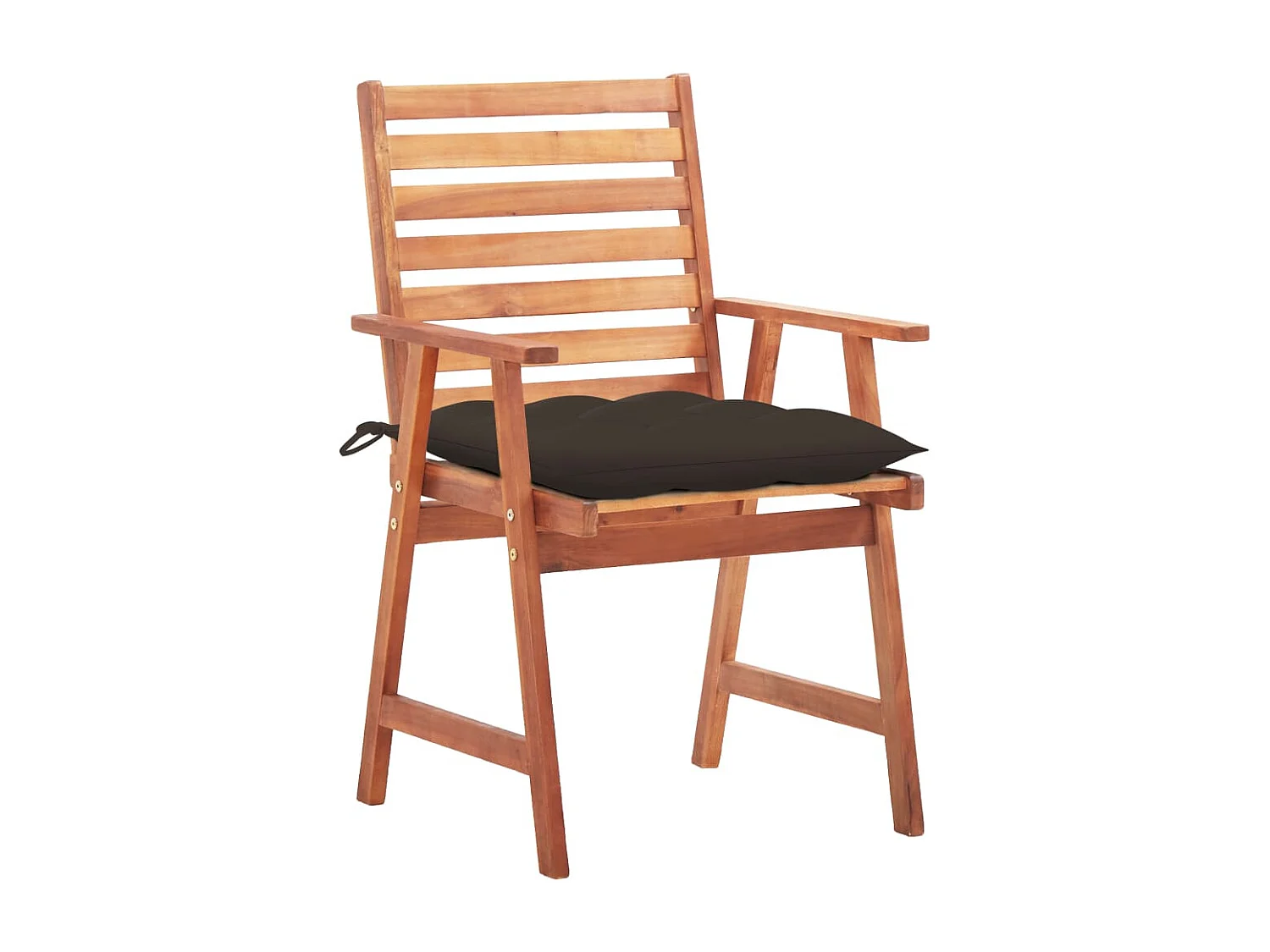 Lot de 3 Chaises à dîner de jardin avec coussins Acacia massif FR59780