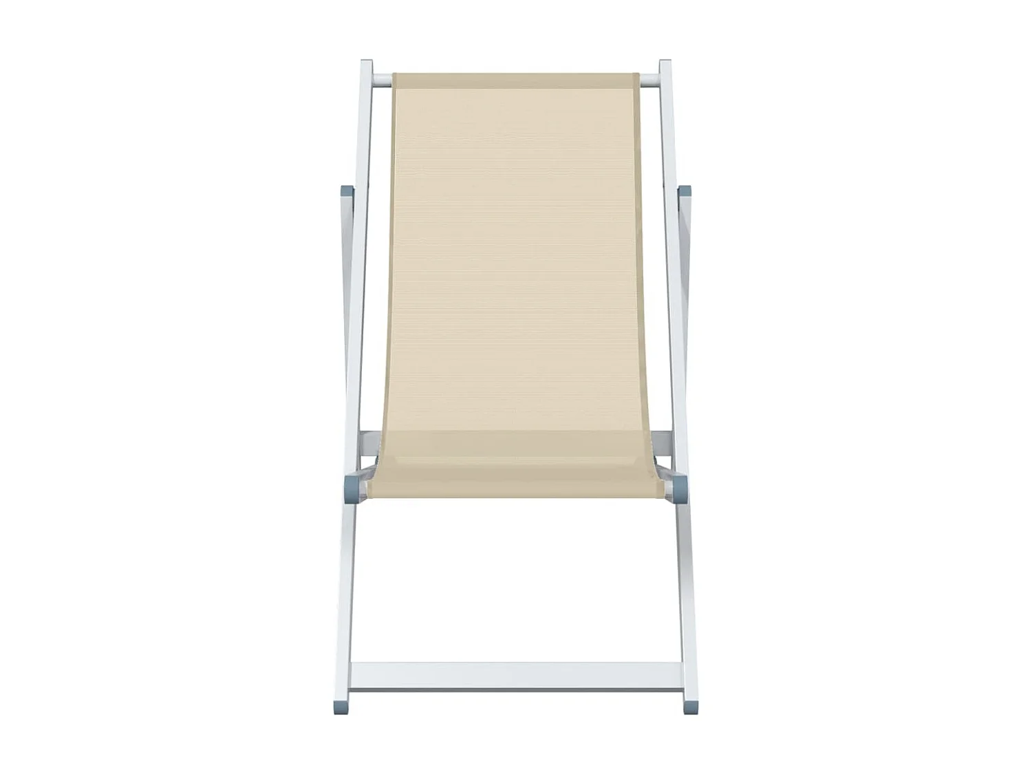 Lot de 2 Chaises de plage pliantes crème aluminium et textilène FR16092