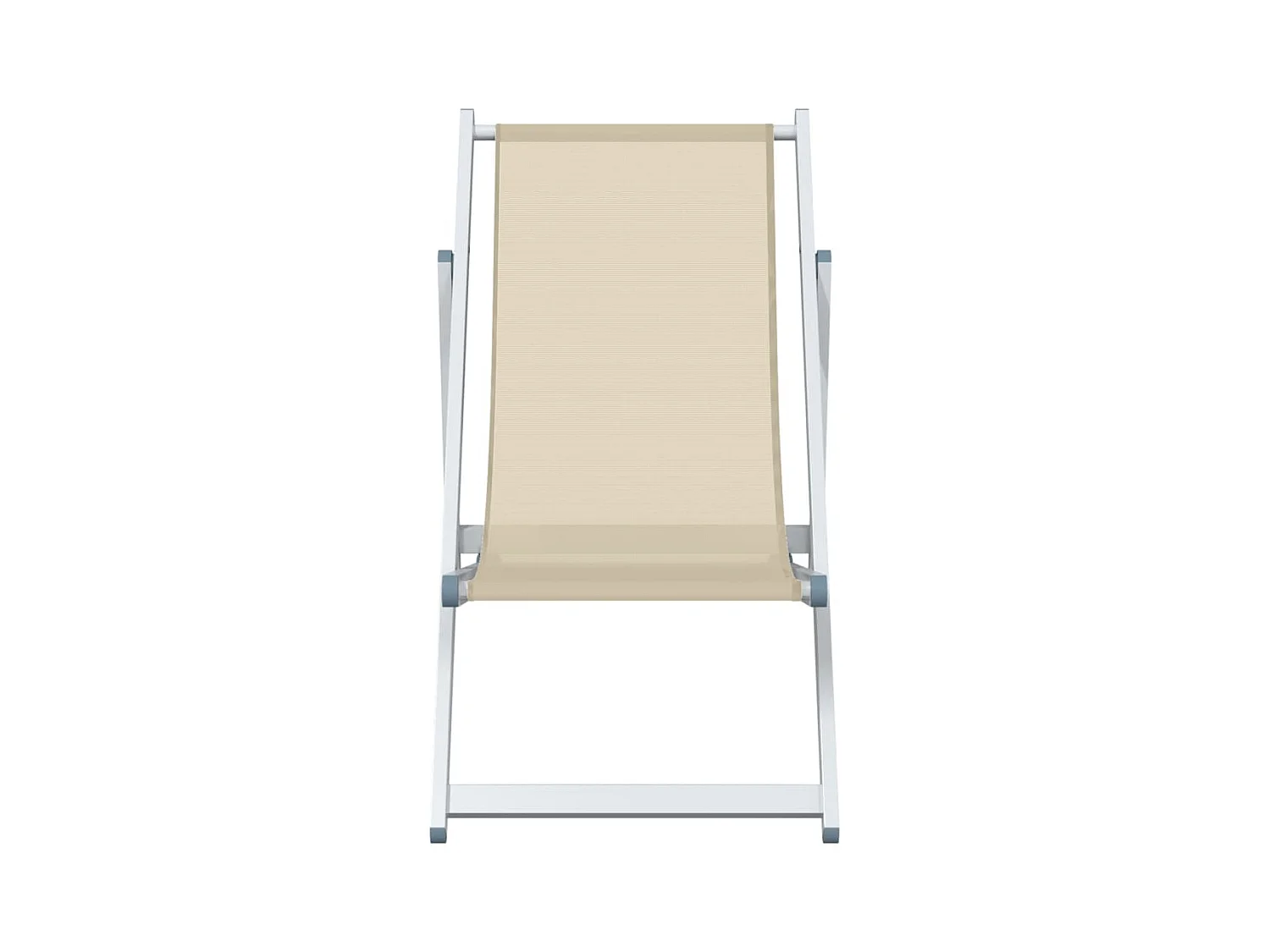 Lot de 2 Chaises de plage pliantes crème aluminium et textilène FR16092