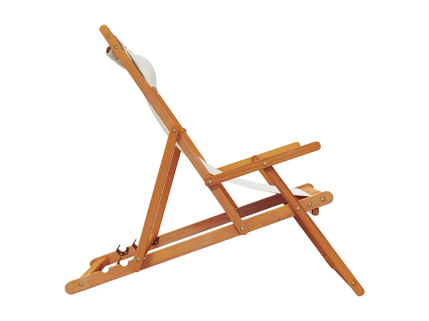 Strandstoelen 2 st inklapbaar stof crèmekleurig BE716588