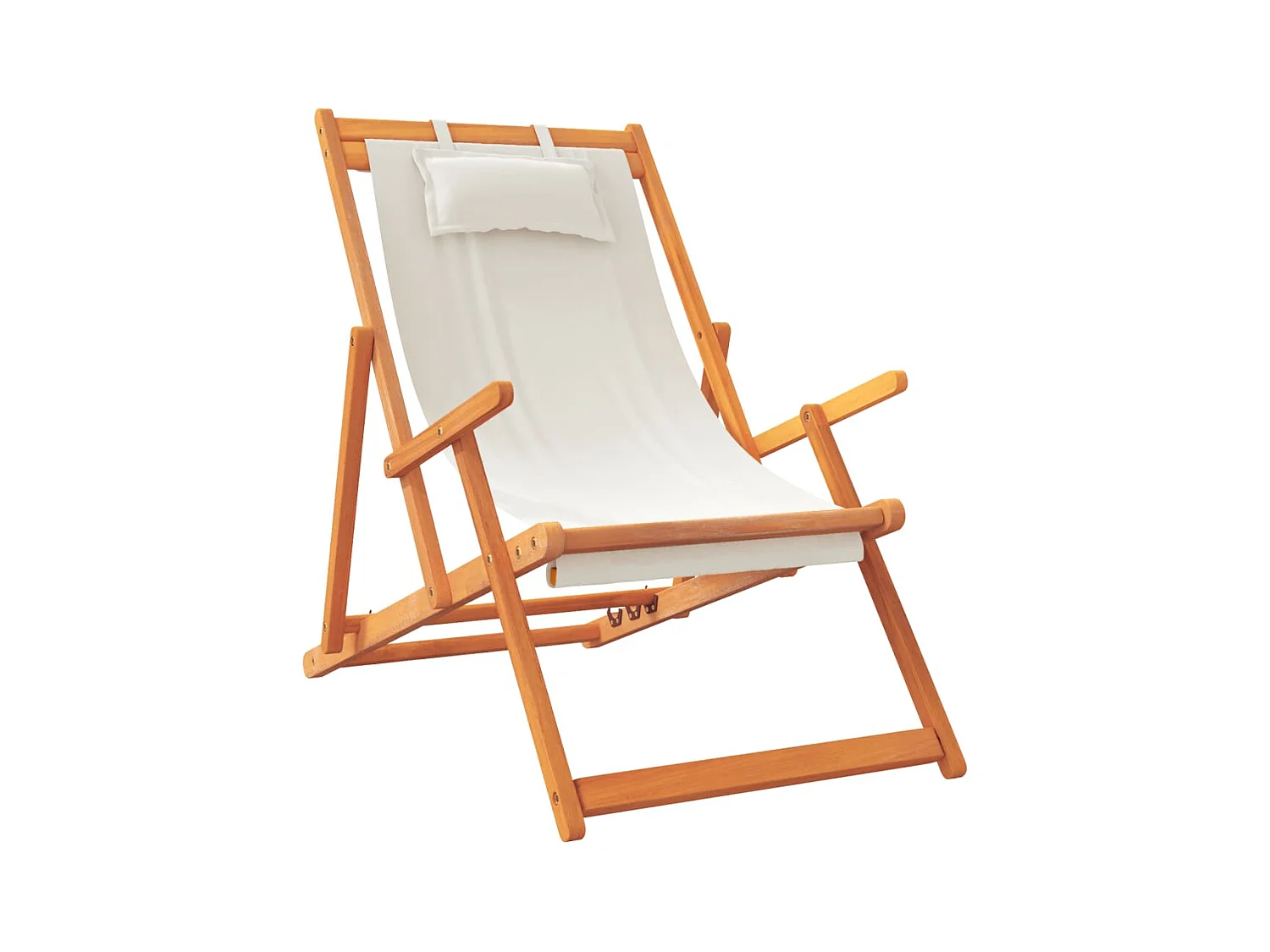 Lot de 2 Chaises de plage pliables crème tissu FR21538