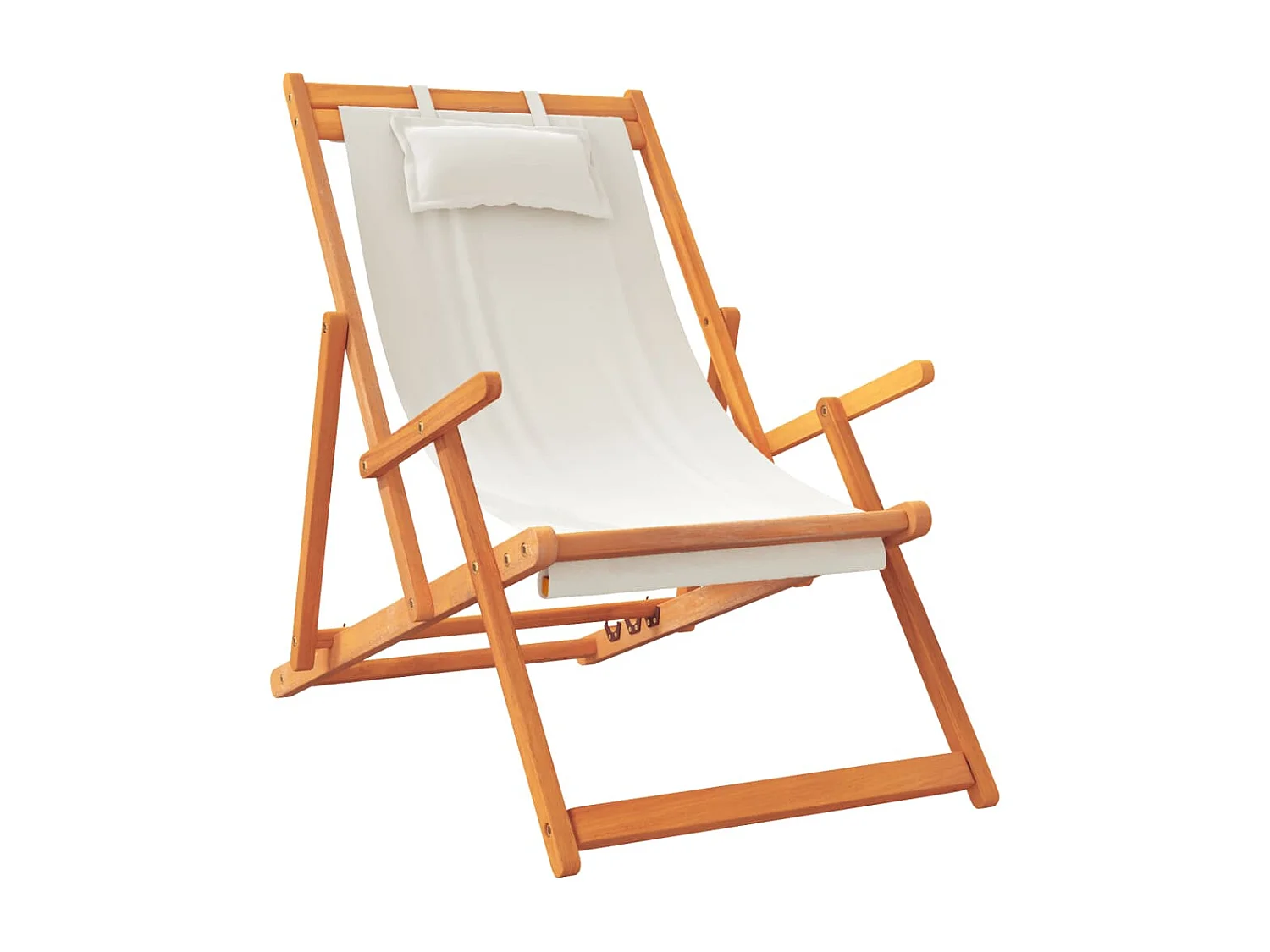 Lot de 2 Chaises de plage pliables crème tissu FR21538