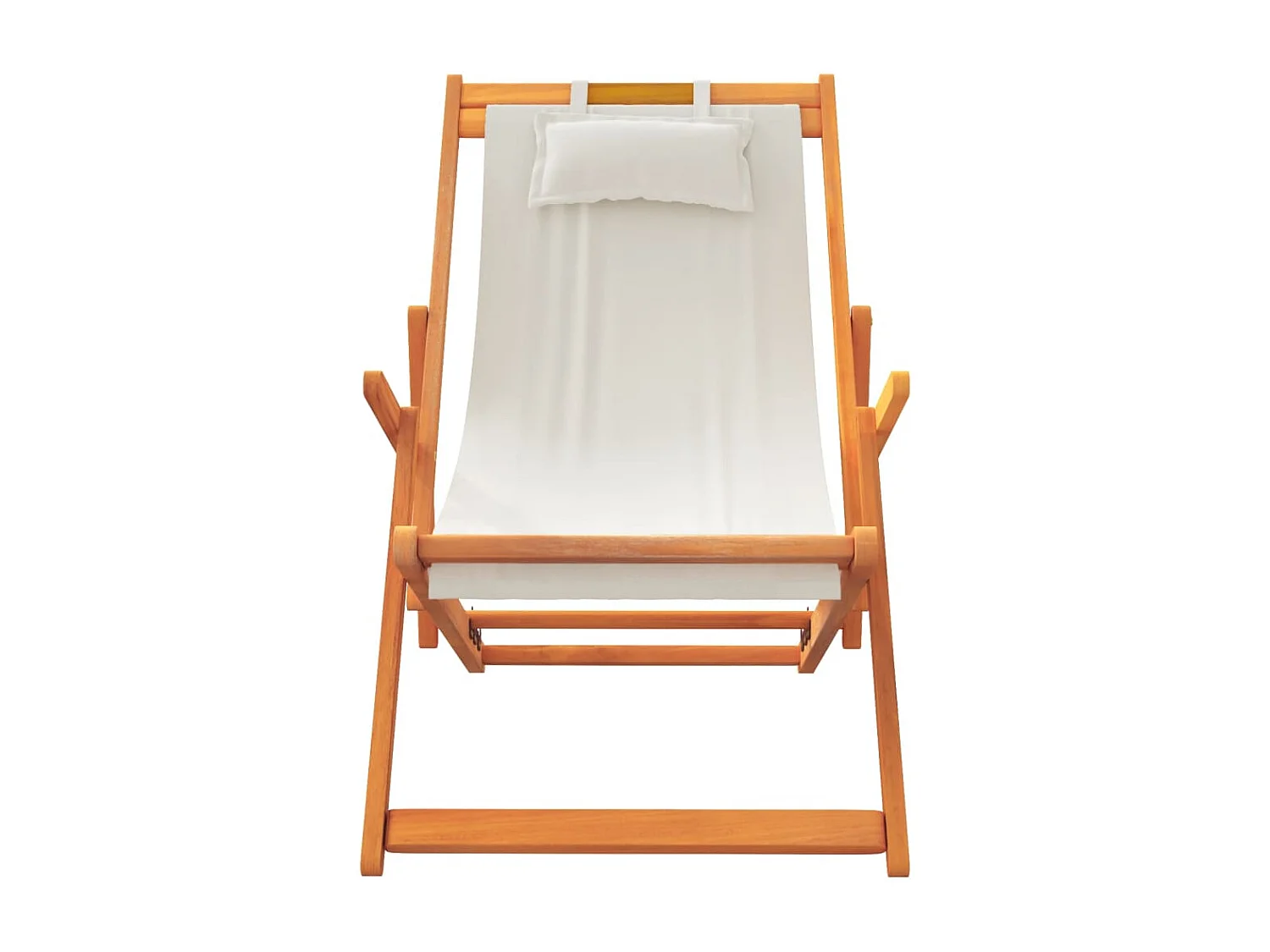 Lot de 2 Chaises de plage pliables crème tissu FR21538